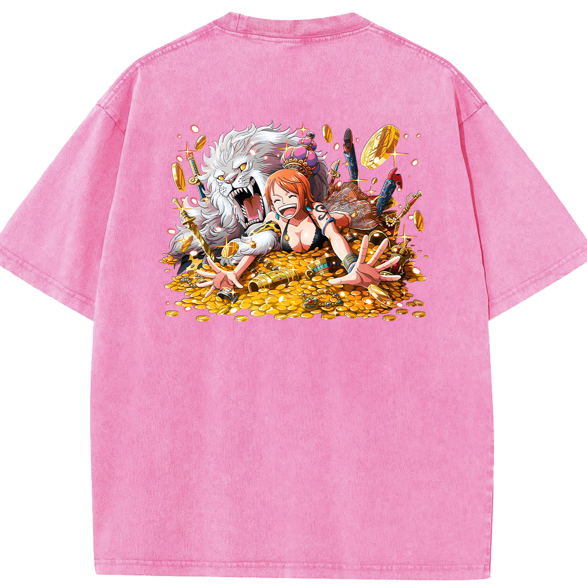 ワンピース ナミ ONE PIECE Nami 綿100% ヴィンテージ風 半袖Tシャツ（背面プリント）